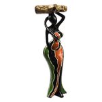 Wood sculpture, 'Ohemaa II' - Hand Carved Sese Wood Figurative Sculpture