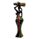 Wood sculpture, 'Ohemaa II' - Hand Carved Sese Wood Figurative Sculpture