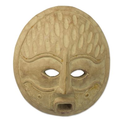 Wood mask, 'Zomukyi' - Artisan Crafted Wood Mask