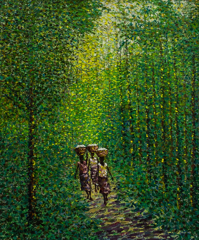 Acrylic Forest Painting on Canvas
