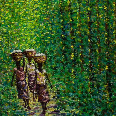 'Forest Path III' - Acrylic Forest Painting on Canvas