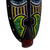 African wood mask, 'Whisperer' - Rubber Wood and Recycled Glass Bead Mask