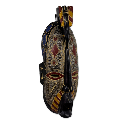 Afrikanische Holzmaske, 'Mesmerize' - Handgeschnitzte Gummi Holz Maske