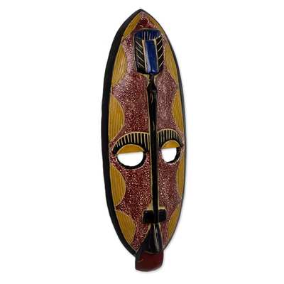 Afrikanische Holzmaske - Handgefertigte Maske aus Gummiholz