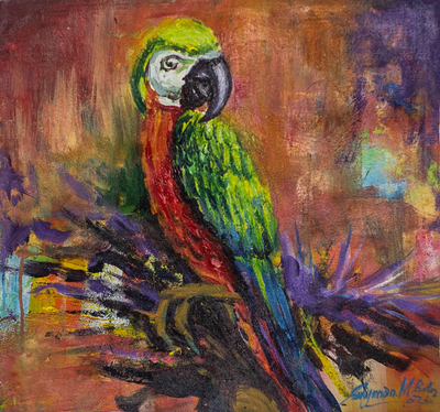 'Ayekoto' - Acrylic Parrot Painting on Canvas
