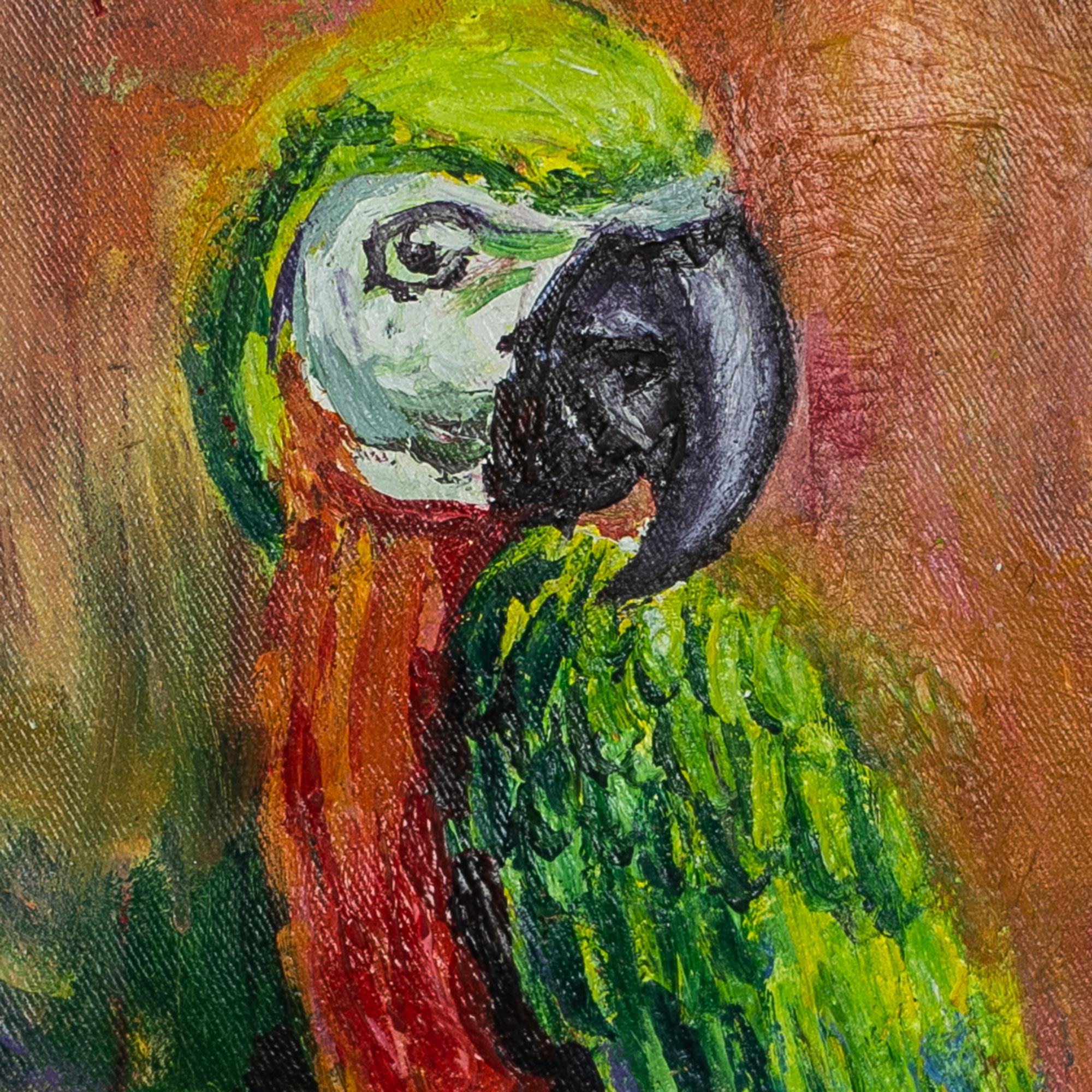 Acrylic Parrot Painting On Canvas Ayekoto NOVICA   P398194 2b 