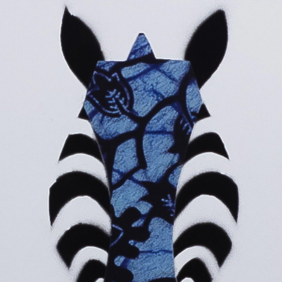 'Zebra I' - Framed Acrylic Zebra Painting