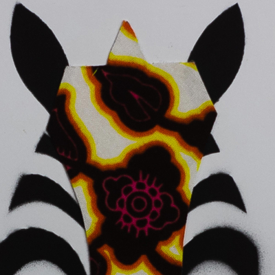 'Zebra II' - Framed Acrylic Zebra Painting