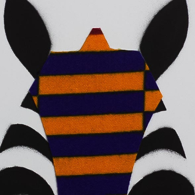 „Zebra III“ – mattiertes Acryl-Zebragemälde