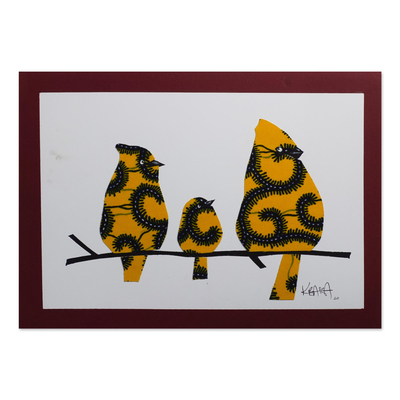 Acrylic Bird Painting with Mat