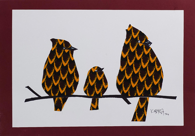 Signed Acrylic Bird Painting