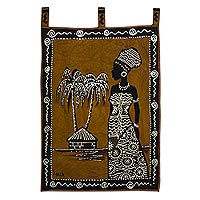 Cotton wall hanging, 'Confidence' - Artisan Made Cotton Wall Hanging