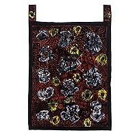 Cotton batik wall hanging, 'Divine Blessing' - Cotton Wall Hanging with Abstract Motif