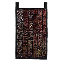 Cotton batik wall hanging, 'Traditional Concept' - Abstract Batik Wall Hanging from Africa