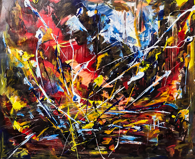 'un ayudante' - pintura acrílica abstracta firmada