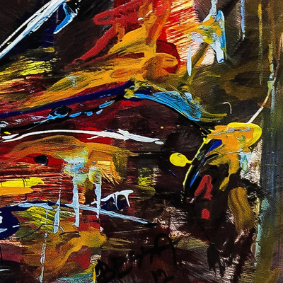 'A Helper' - Signed Abstract Acrylic Painting