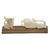 Bone statuette, 'Sparring' - Handcrafted Wild Cat Bone and Wood Statuette