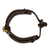 Men's leather wristband bracelet, 'Fortunate Son in Brown' - Men's Leather and Brass Wristband Bracelet (image 2e) thumbail