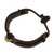 Men's leather wristband bracelet, 'Fortunate Son in Brown' - Men's Leather and Brass Wristband Bracelet (image 2f) thumbail