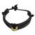 Men's leather wristband bracelet, 'Fortunate Son in Black' - Men's Leather Wristband Bracelet