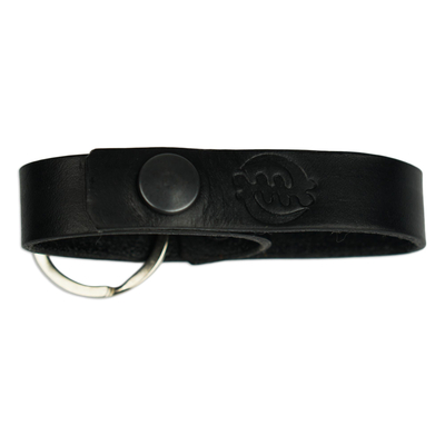 Hand Crafted Black Leather Lanyard