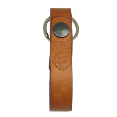 Schlüsselband aus Leder - Unisex-Schlüsselband aus Leder und Messing mit Schnappverschluss