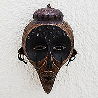 Máscara de madera africana, 'Basala' - Máscara de madera africana hecha a mano