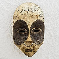 African wood mask, 'Bakongo' - Artisan Crafted Sese Wood Mask