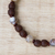 Agate beaded necklace, 'Animwaa' - Agate and Recycled Glass Beaded Necklace