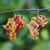 Pendientes colgantes de batik de algodón - Pendientes colgantes de batik de algodón africano y latón