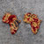 Cotton batik dangle earrings, 'Find Unity' - African Cotton Batik and Brass Dangle Earrings