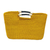 Handtasche mit Bastgriff - Gewebte Handtasche mit Raffiabast-Griff in Gelb
