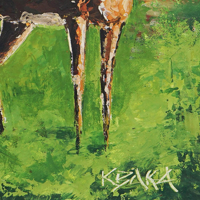 'Antelope' - Signed Acrylic Antelope Painting on Canvas