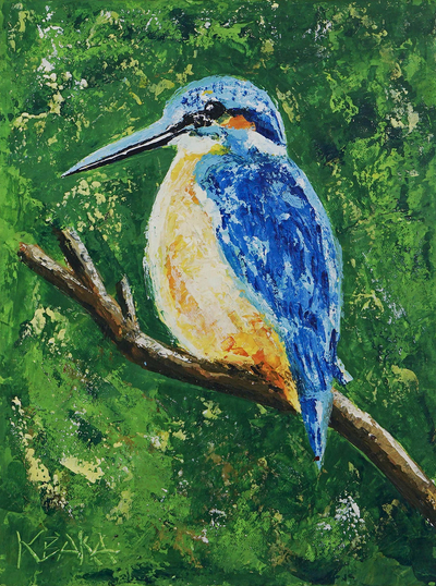 Impressionist Acrylic Bird Painting