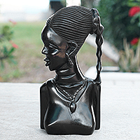Ebony wood sculpture, 'Black Beauty' - Hand Made Ebony Wood Sculpture