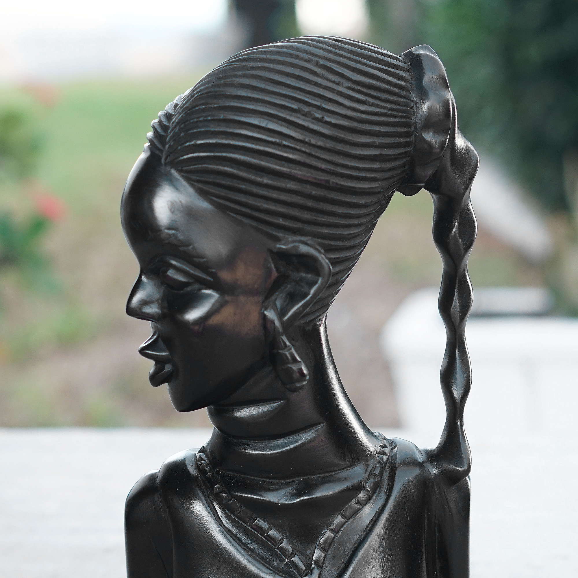 Hand Made Ebony Wood Sculpture Black Beauty Novica 