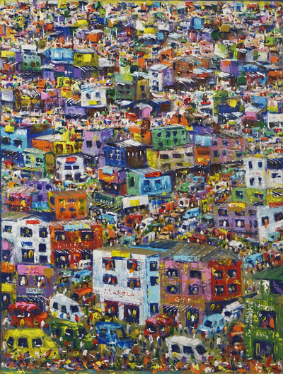 Colorful Marketplace Painting on Canvas (2021)