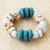 Recycled glass beaded bracelet, 'Alive and Kicking' - Hand Made Recycled Glass Beaded Bracelet