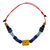 Recycled glass beaded necklace, 'Electric Spark' - Ghanaian Recycled Glass Beaded Necklace