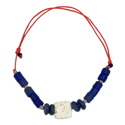 Artisan Crafted Recycled Glass Beaded Necklace