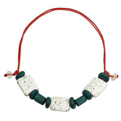 Chunky Recycled Glass Beaded Necklace