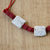 Recycled glass beaded necklace, 'Marvel at Me' - White and Red Recycled Glass Beaded Necklace