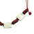 Recycled glass beaded necklace, 'Marvel at Me' - White and Red Recycled Glass Beaded Necklace