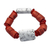 Pulsera de cuentas de vidrio reciclado - Pulsera de cuentas de vidrio ecológico rojo y blanco