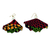 Fabric dangle earrings, 'Looking Ahead' - Recycled Glass Bead and Fabric Dangle Earrings