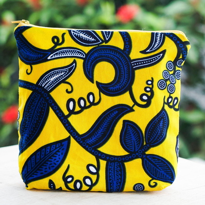 UNICEF Market  Printed Cotton Cosmetic Bag fro Ghana - Makeup Your Move