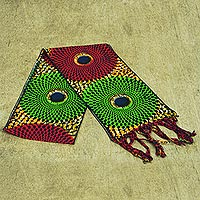 Cotton scarf, 'Nsubura' - Printed Cotton Scarf from Ghana