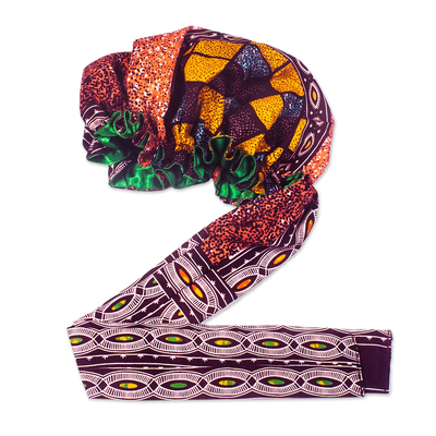 Cotton head wrap, 'Keep Cool' - Woven Cotton and Sateen Head Wrap