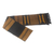 Cotton scarf, 'One Beat' - Fringed Black and Gold Scarf from Ghana (image 2b) thumbail