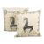 Hand-painted cotton cushion covers, 'Prancing' (pair) - Hand-Painted Cotton Cushion Covers (Pair)